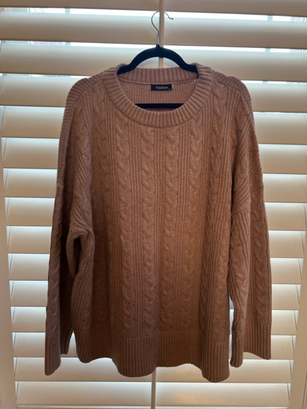 Amazon Cable Knit Crewneck Sweater - Taupe